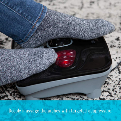Homedics Vibration Foot Massager – Heated Portable Foot Massager Machine, Soothing Heat with Multi-Point Sensations and Toe-Touch Control