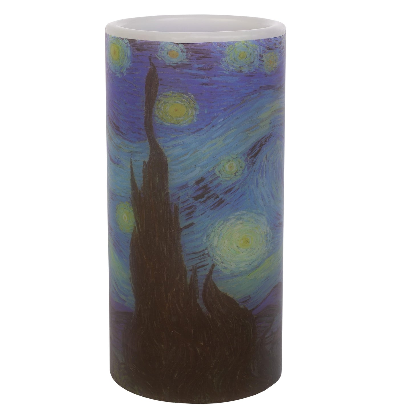 Lavish Home Flameless Candles - 2-Pack Van Gogh Starry Night Battery Operated Candles with Remote and Flickering Light for Home Décor