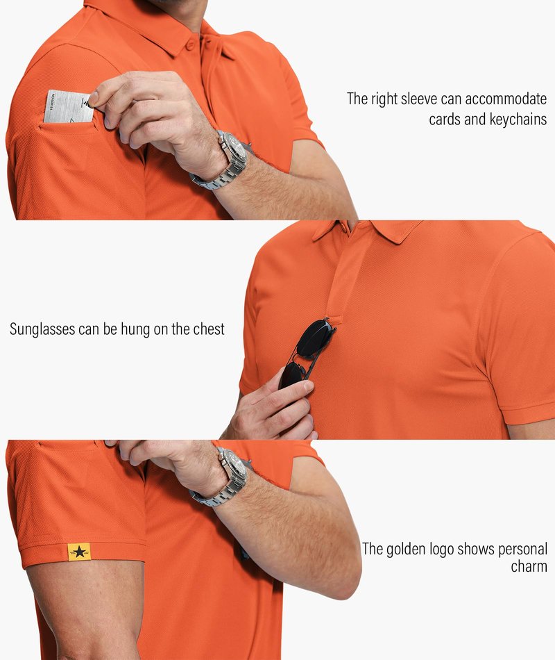 ZITY 5 Pack Mens Polo Shirt Short Sleeve Sports Golf Tennis T-Shirt Moisture-Wicking Summer Shirts Darkgray Grass Lightkhaki Orange Wine XL