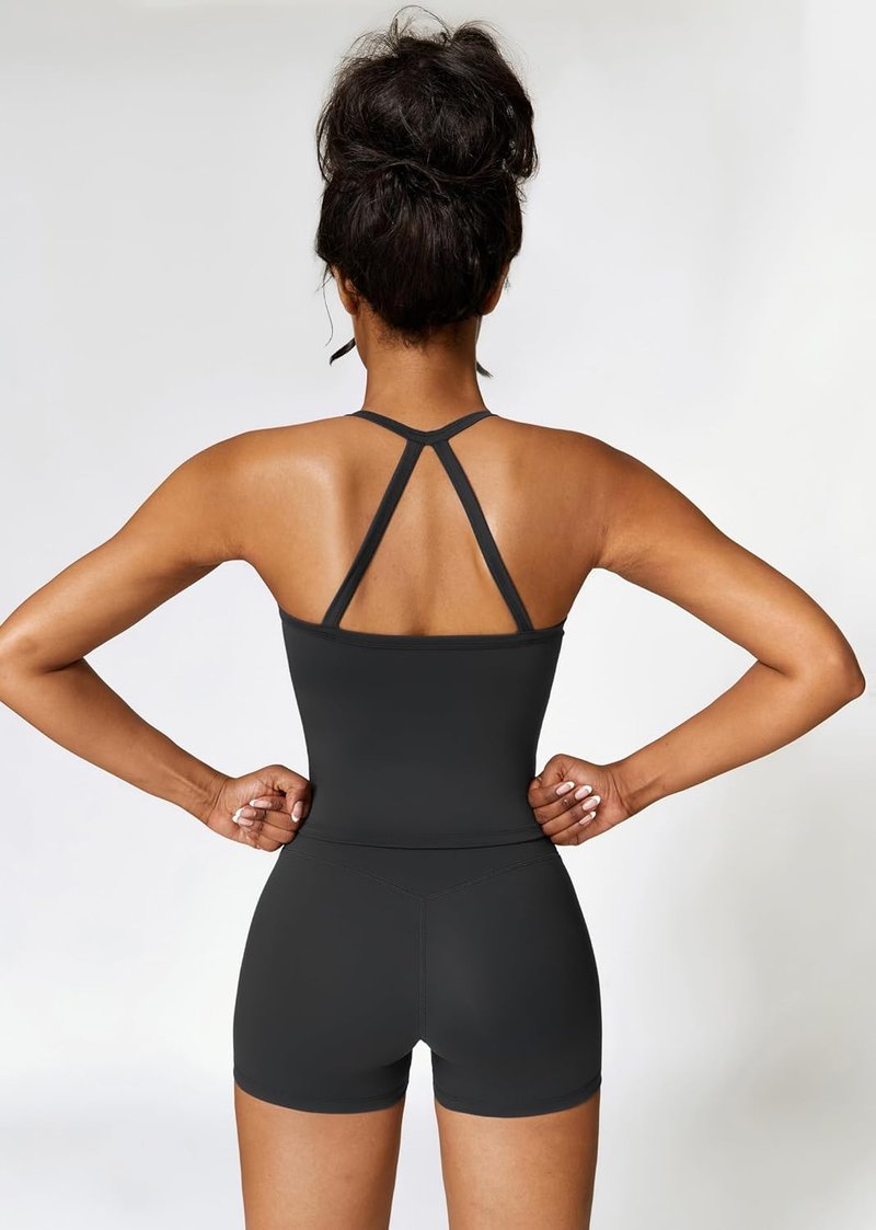 Two Piece Workout Sets for Women - Tank Top & High Waist Booty Lifting Shorts | Gym Yoga Activewear