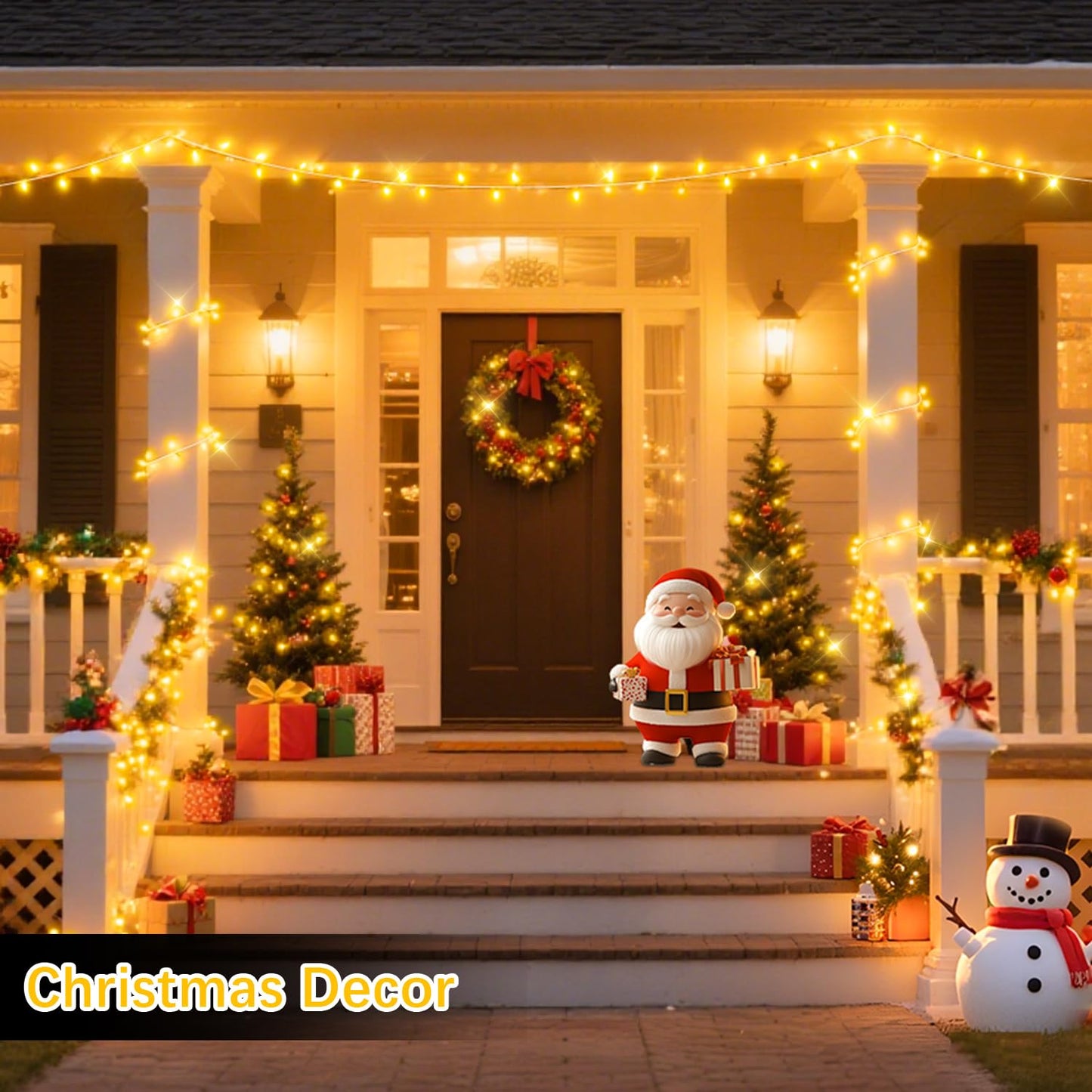 403 FT 1000 LED Outdoor Fairy Lights Plug in Warm White Christmas Lights Outside Extra Long Waterproof String Lights with Remote Timer 8 Modes for Garden House Party Wedding Yard Xmas Tree Decorations