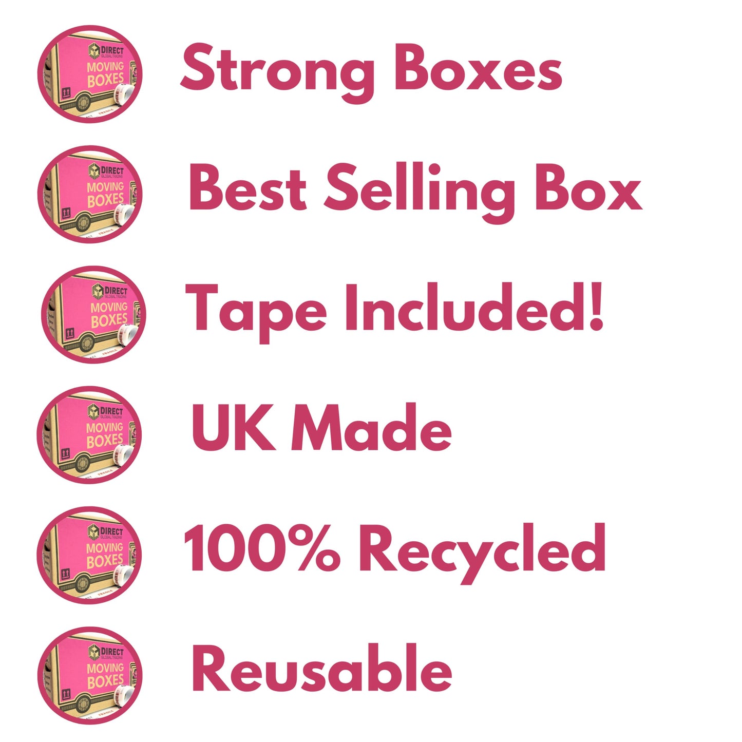 10 Strong Extra Large Cardboard Storage Packing Moving House Boxes with Carry Handles and Room List 66 Metres Fragile Tape 52cm x 52cm x 40cm