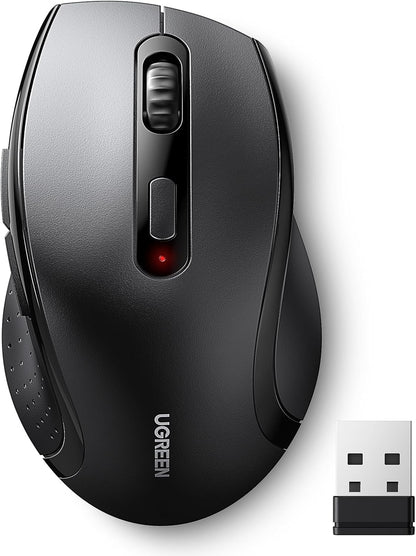 UGREEN 2.4GHz Wireless Mouse Ergonomic 1600 DPI USB Receiver Compatible with Windows Mac Linux Chromebook Laptop PC