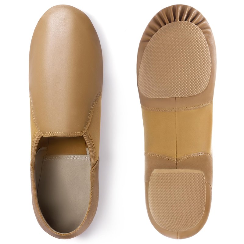 DWBH Unisex Jazz Shoe Leather Upper Women and Men's Slip-on Dance Shoes