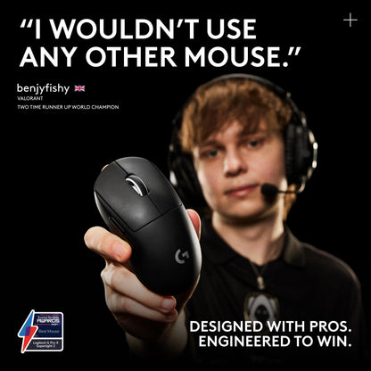 Logitech G PRO X SUPERLIGHT 2 LIGHTSPEED Wireless Gaming Mouse, 8K Polling, Lightweight, 60g, LIGHTFORCE Hybrid Switches, HERO 2 Sensor, 888 IPS, 44K DPI, 5 Programmable Buttons, USB-C, PC/Mac - White