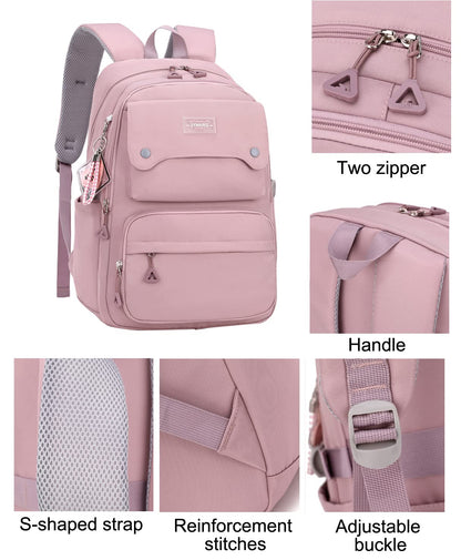 SellerFun Teen Girls Casual Backpack High Middle School Daypack Women Daily Travel Laptop Bag(A Black,29 Liters)