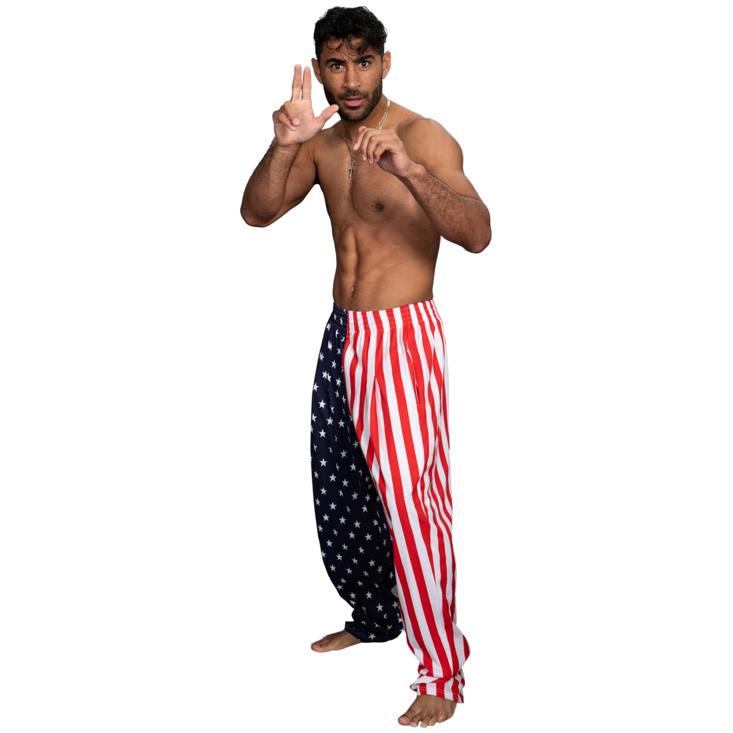 USA American Flag Pajamas Pants Patriotic Stars and Stripes Lounge Halloween Costume Cosplay