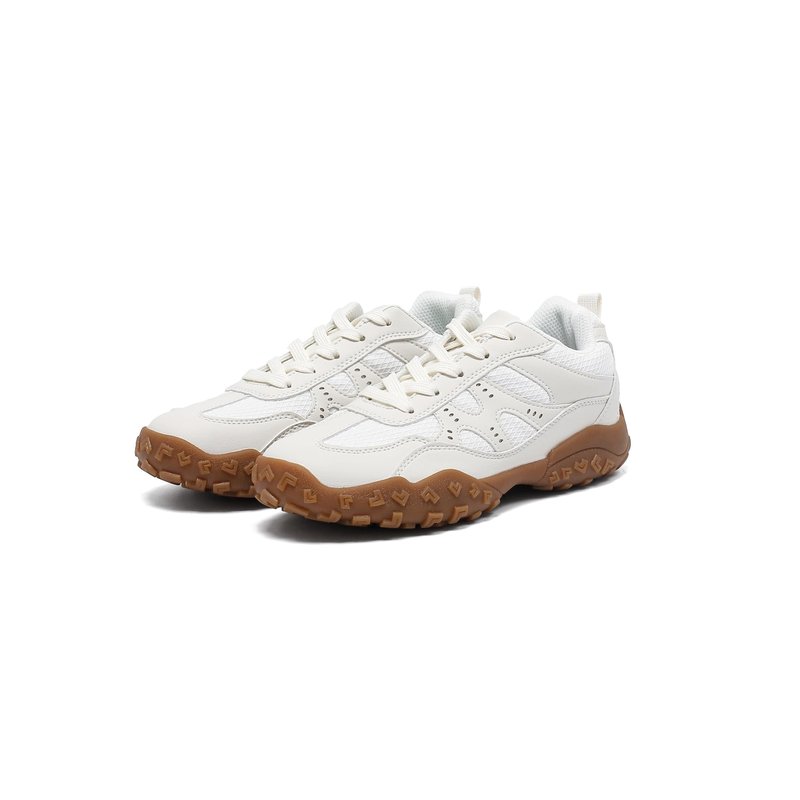 Women's Fashion Platform Shoes - Breathable Comfortable Thick Sole Walking Shoes - Mesh Casual Lace-up Training Shoes（Beige,8.5）