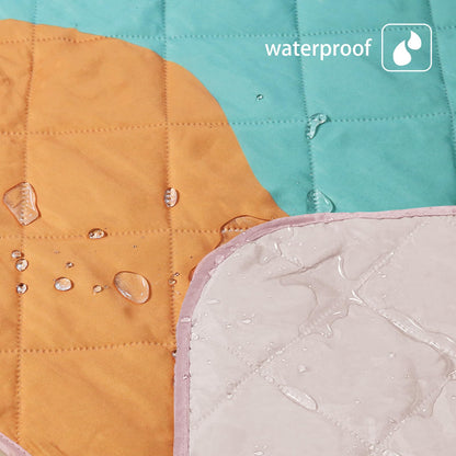 Exclusivo Mezcla Waterproof Picnic Blankets 3-Layer 60x80 Inches Large Sandproof Beach Blanket Foldable Outdoor Blanket for Camping on Grass Picnic Mat, Abstract Pink