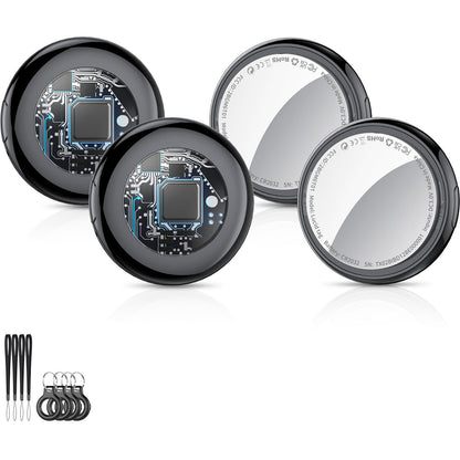 Air Tracker Tag Bluetooth Item Finder-4 Pack, Compatible with Apple Find My APP (iOS Only), 100dB Beep, Smart Tag Replaceable Battery, air tag and Locator for Keys/Luggage/Bags/Wallets etc., Black