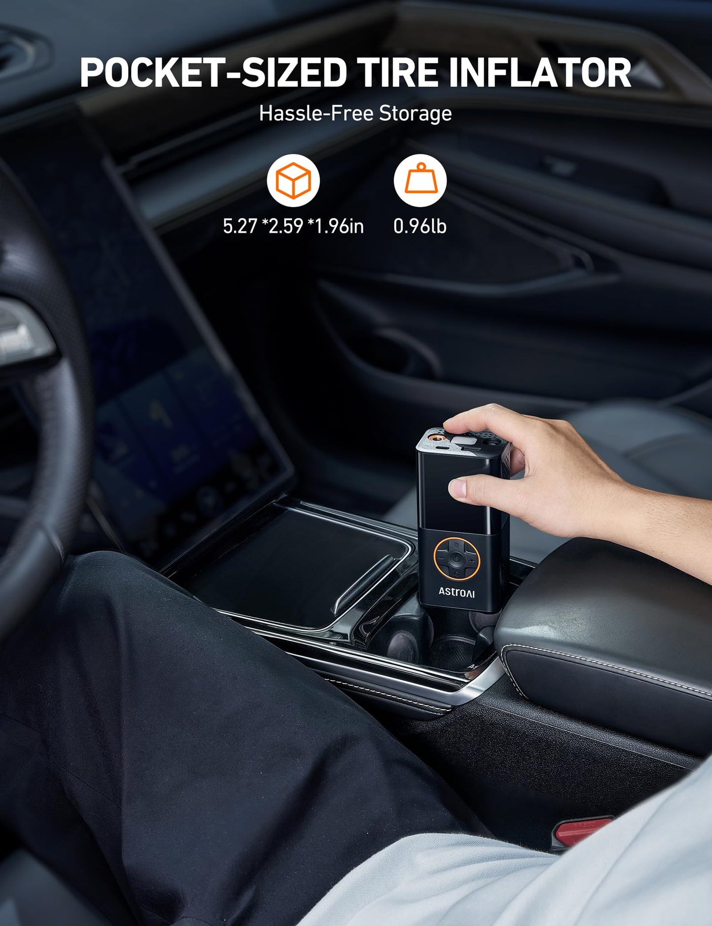 AstroAI L7 Tire Inflator Portable Air Compressor Cordless Mini Bike Pump with Digital Dual Values Display, 150 PSI Car Tires Air Pump with LED Lights&Pressure Gauge for Auto, Motorcycles, Bikes, Balls