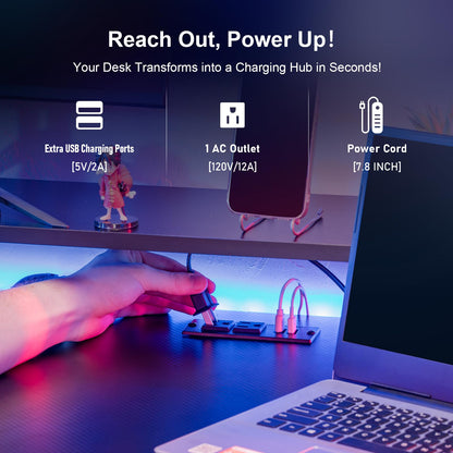 GTRACING 55 Inch Gaming Desk with LED Lights, Computer Gamer Desk with Monitor Stand, Ergonomic Carbon Fiber Surface Gaming Table with Mouse Pad for Home Office, RGB