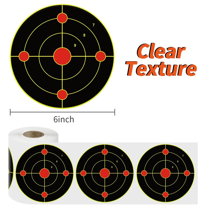 NYEONHRT 6" Shooting Targets Splatter Target Stickers, 100 Pcs Self Adhesive Paper Targets for Shooting Range with Fluorescent Yellow Impact Feedback for Gun Airsoft Rifle Shooting Accessories
