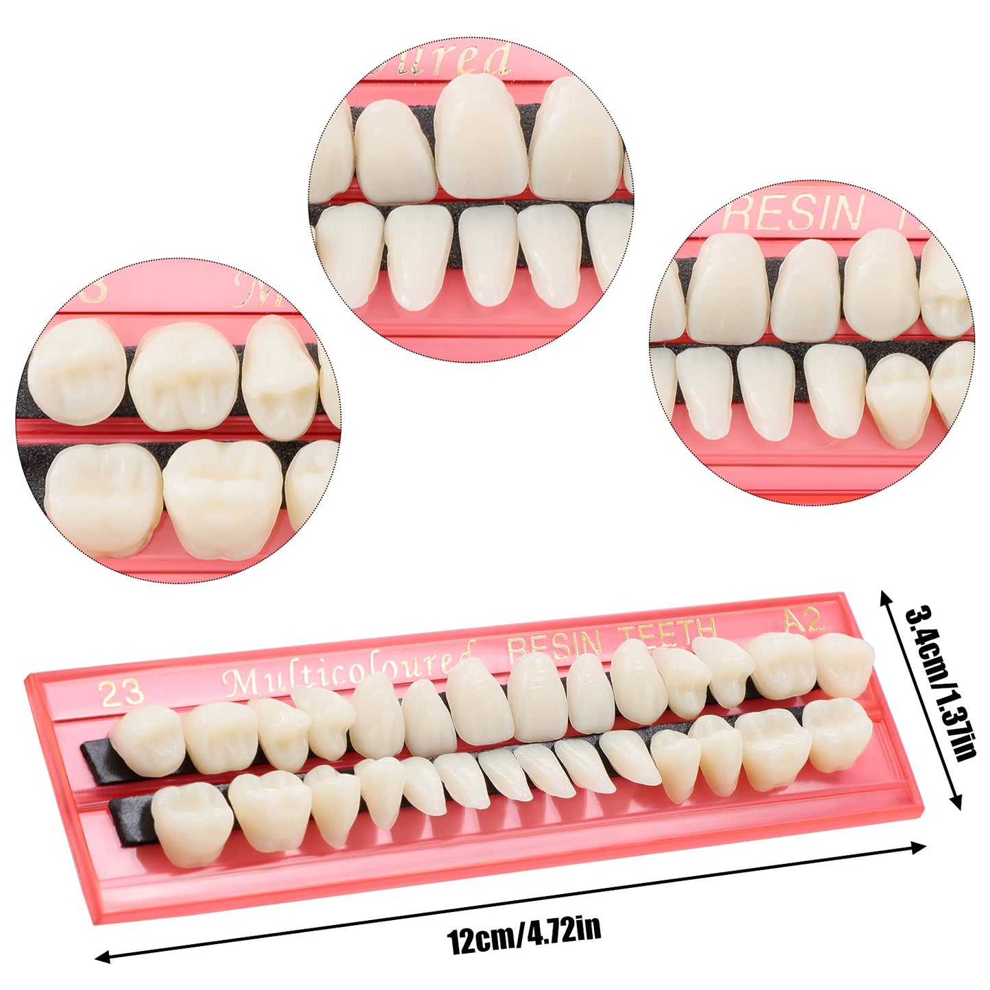 Nuanchu 4 Sets Tooth Repair Kit for Filling The Missing Broken Tooth and Gaps Thermal Beads Replacement Kit Denture Fake Teeth, 112 Pieces, 23 A2