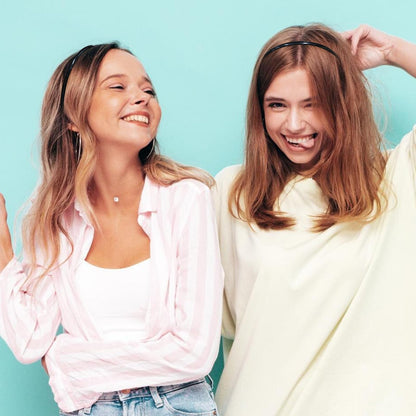 forenee Plastic Thin Skinny Headbands - Headbands for Women - Plain Headband for Girls DIY - Hair Bands Teeth Comb Headband Halloween Comb - Black