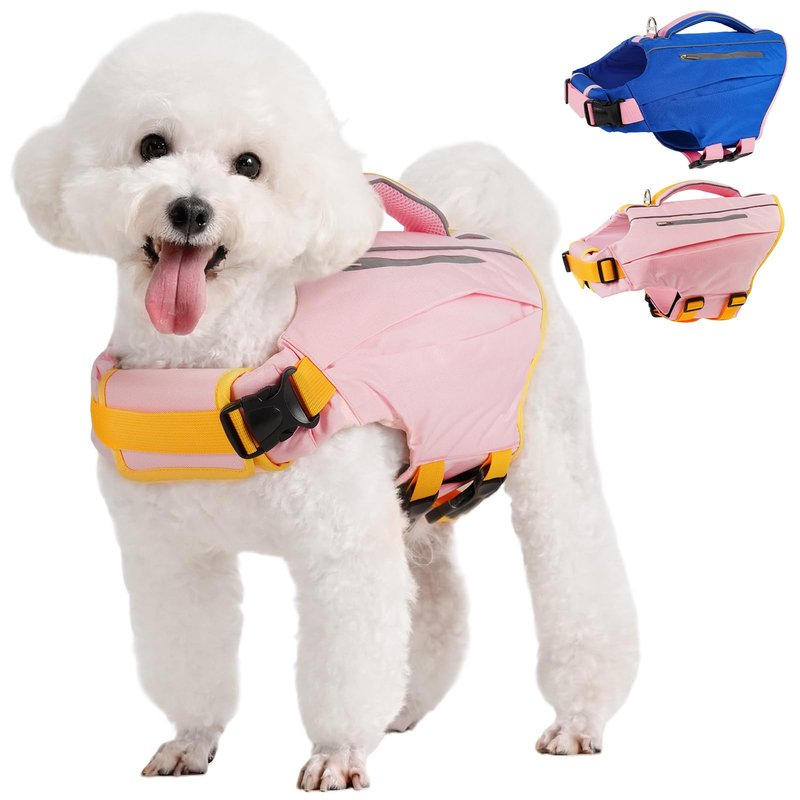 Kuoser Dog Life Jacket, High Flotation Swim Vest for Water Active