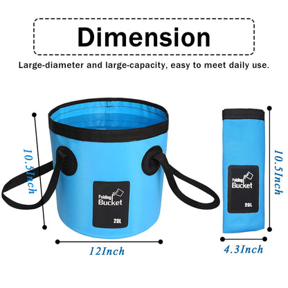 Collapsible Bucket, Esthesia 5 Gallon Portable Folding Water Portable Collapsible Wash Basin Folding Bucket Water Container Fishing Bucket for Travelling Camping Hiking Fishing Gardening
