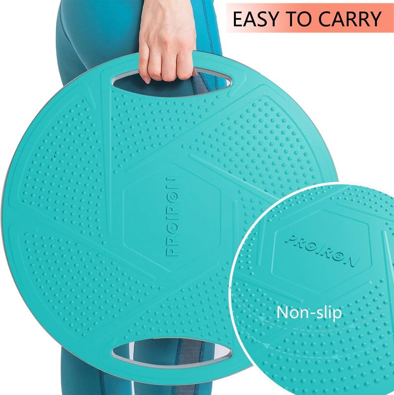 PROIRON Upgraded Wobble Balance Board, 16.34”TPE Non-Slip Stability Board, Portable Exercise Balance Trainer with Handle for Home Gym, Standing Desk, Core Training & Physical Therapy for Adults Kids