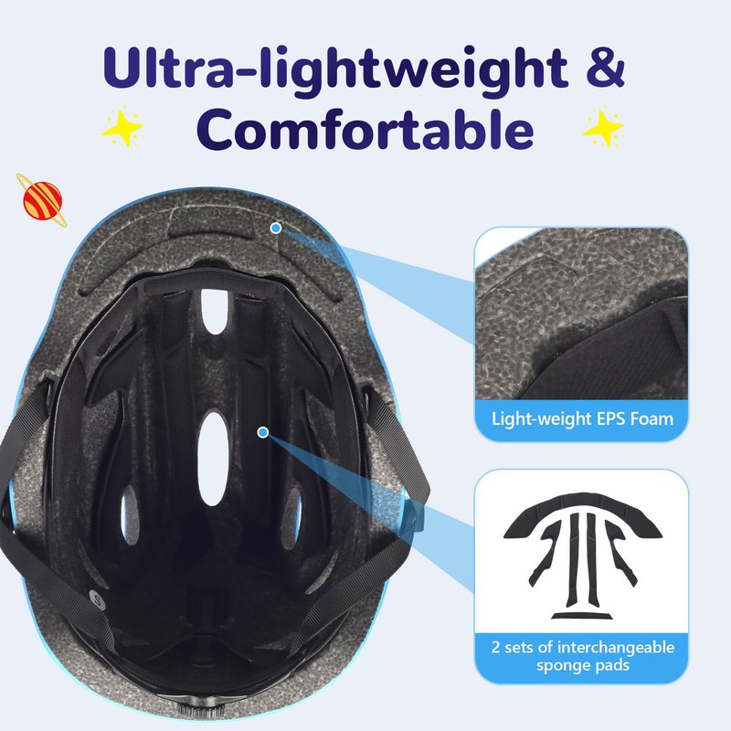 Kids/Youth Bike Helmet for Boys Girls and Teens, Adjustable and Multi-Sport for Bicycle, Kick Scooter, Skateboard, Roller/Inline Skate (Dinosaur)