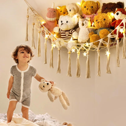 Teddy Hammock - Cuddly Toy Storage Hammock for Stuffed Animals - Teddy Net Bear Storage Hammocks for Soft Toys - Cute Plush Storage Net Nursery Preppy Room Decor Baby Kids Bedroom