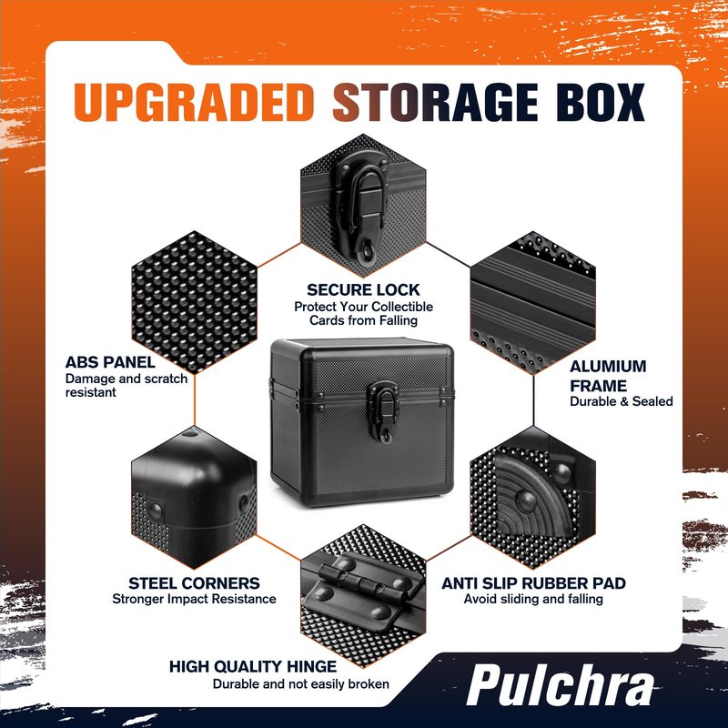 Pulchra Graded Card Storage Box, Top Loaders Case, Sports Trading Box, Slab PSA MTG CSG SGC Magnetic Holder, Carrying Collector Storage Boxes
