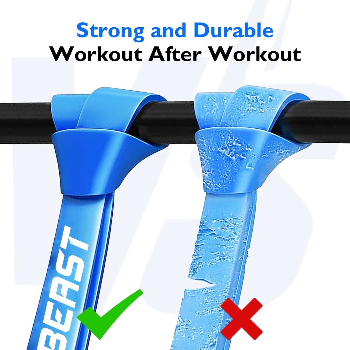 FitBeast Resistance Bands Set, 5 Levels Pull Up Bands for Bodyweight Training, Powerlifting, Muscle Building, Home Gym Workout, Stretching, Stretch Bands with Door Anchor (Bright Spectrum 5-170 LBS)