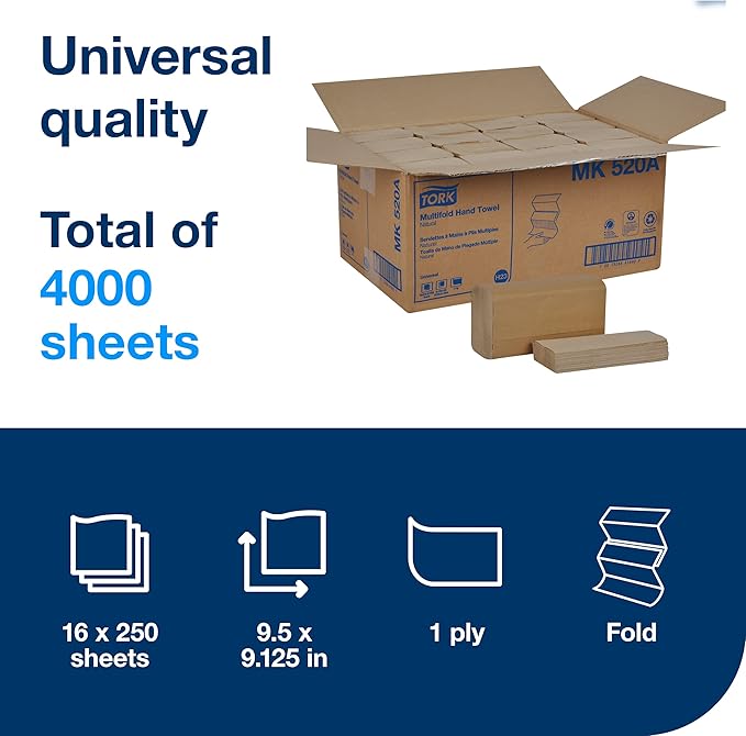 Tork Multifold Hand Towel, 100% recycled, FSC certified, Compatible