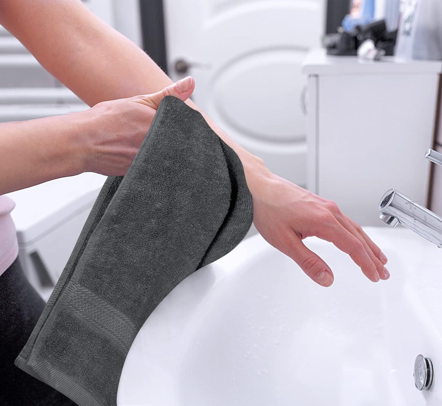 Utopia Towels - Premium Hand Towels - 100% Combed Ring Spun Cotton, Ultra Soft and Highly Absorbent, Extra Large Thick Hand towels 41 x 71 cm, Hotel & Spa Quality Hand Towels (6-Pack) (Grey)