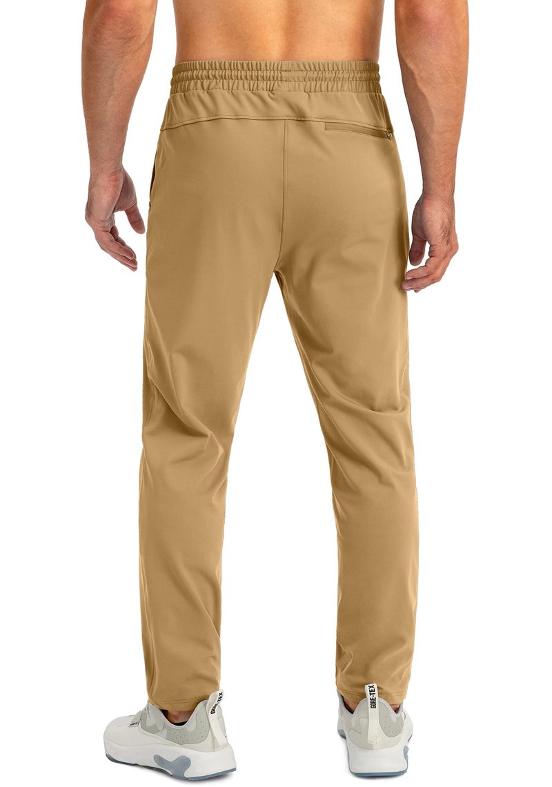 G Gradual Men's Sweatpants with Zipper Pockets Tapered Joggers for Men Athletic Pants for Workout, Jogging, Running (Dark Khaki, Large)