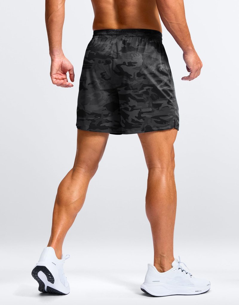 G Gradual Men's Athletic Workout Shorts with Pockets 5"/7"/9" Lightweight Quick Dry Gym Basketball Running Shorts for Men(Grey Camo,5-L)