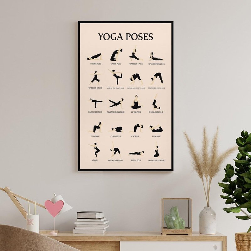CYPGTBCK Yoga Poster for Beginners Home Gym Workout Poster Decorative Painting Canvas Wall Art Living Room Posters Bedroom Painting 12x18inch(30x45cm)