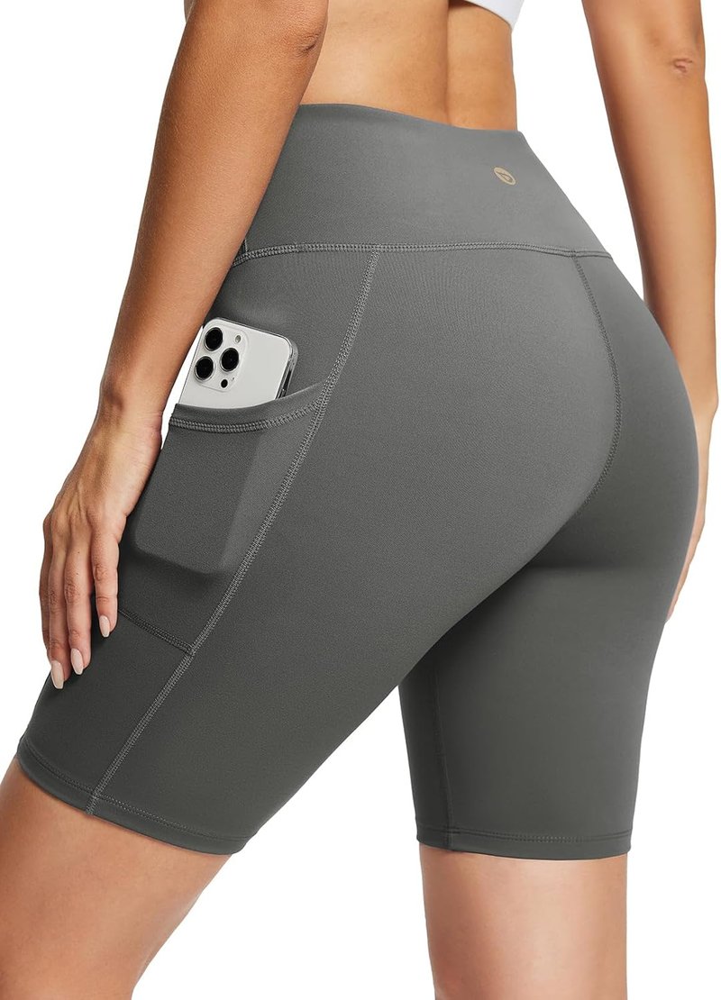 Baleaf Women's High Waist Biker Shorts - Spandex Yoga & Workout Shorts with Pockets | 8"/5"/3" Options