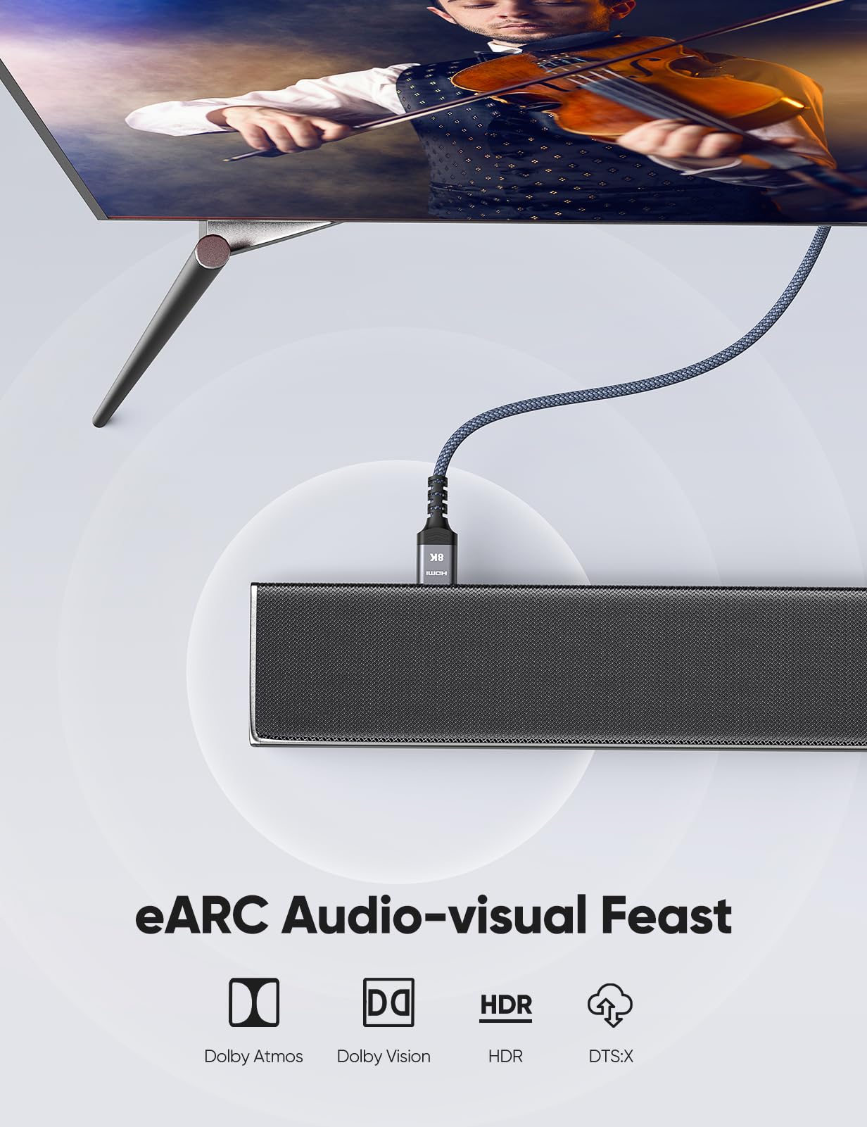 10K 8K HDMI 2.1 Cable 2-Pack 6.6FT, Highwings Certified 48Gbps Ultra High Speed Slim HDMI Cord,Support 4K@120Hz 8K@60Hz, HDCP 2.2&2.3, Dynamic HDR,eARC,DTS:X, Compatible with Roku TV/HDTV/PS5/Blu-ray