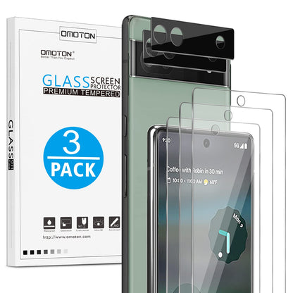 OMOTON 3+2 Pack for Google Pixel 9 Pro XL Screen Protector 6.8 Inch, 3 Tempered Glass Film & 2 Camera Lens Protector, Bubble-free, HD Clear, Not for 9 Pro/ 9