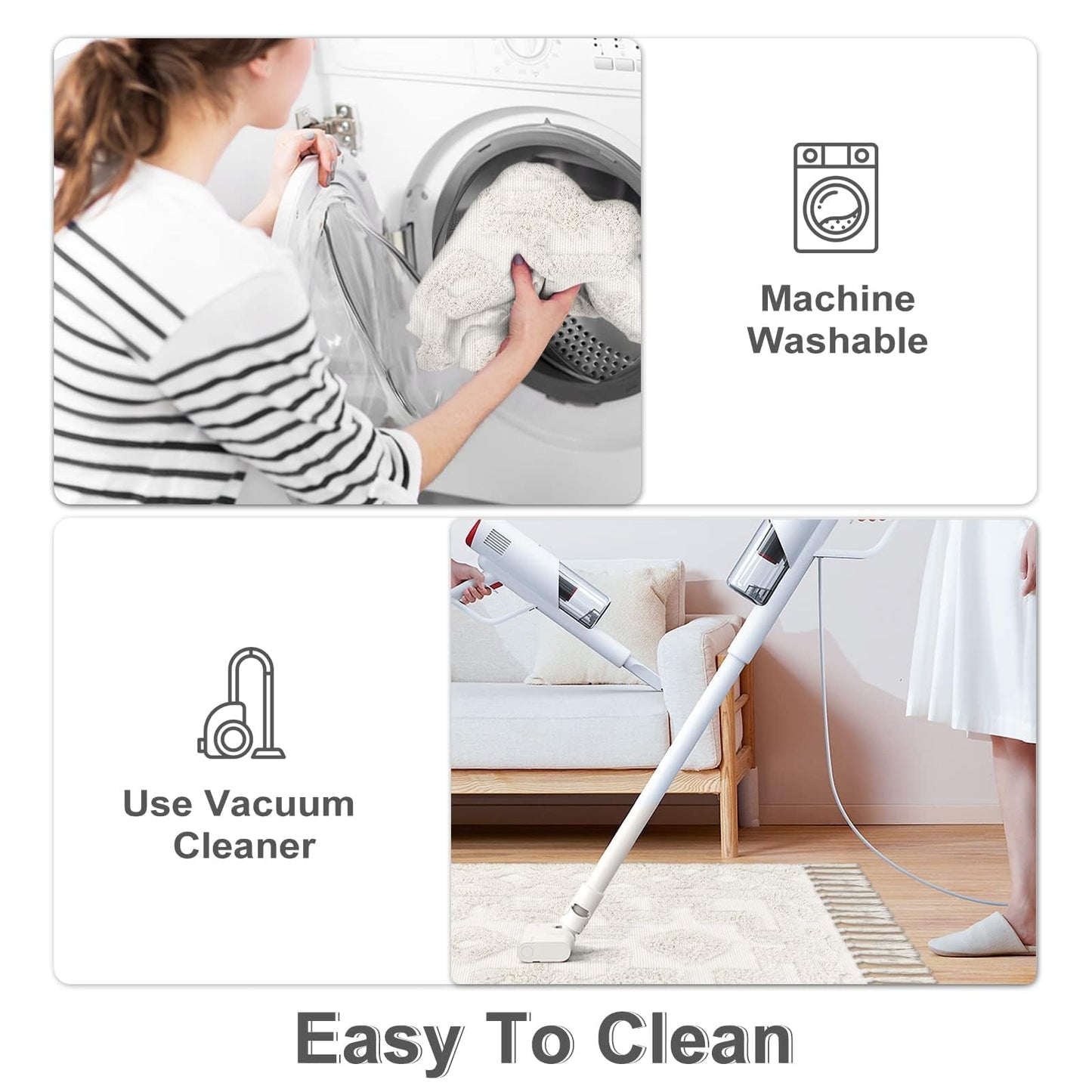Uphome Boho Bathroom Rug 2' x 3', Washable Small Farmhouse Bedroom Rugs with Tassels, Beige Geometric Bath Mats for Home Decor, Cotton Woven Moroccan Tufted Throw Rug for Entryway Front Door Kitchen