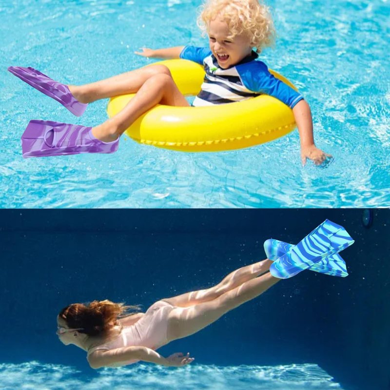 Gugmoy Kids Swim Fins,Comfortable Silicone Flippers for Swimming and Diving,Size Suitable Beginners Kids Girls Boys Adults (Medium, GrapePurple)