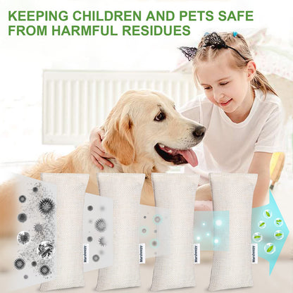 12 Pack Bamboo Charcoal Shoe Deodorizer Bags，Shoe Odor Eliminator,Charcoal Air Purifying Bags, Activated Charcoal Odor Absorber for Gym Bag, Car, Pet, Closet