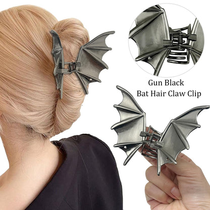 Parcce 3 Pieces Large Metal Spider Net Bat Hand Hair Claw Clips for Women and Girls Thick Long Hair, Nonslip Skeleton Spooky Barrette Headband Hair Styling Accessories for Halloween Christmas Gifts