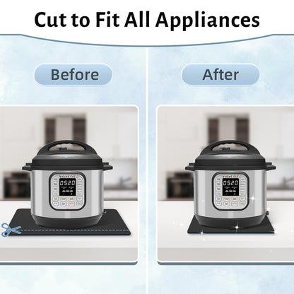 LOPNUR 14"x10" Small Appliance Slider, Appliance Sliders for Kitchen Appliances, 360° Rotating Sliding Tray for Coffee Maker, Heat Resistant Mat Cut to Fit Stand Mixer Air Fryer Microwave, Gray