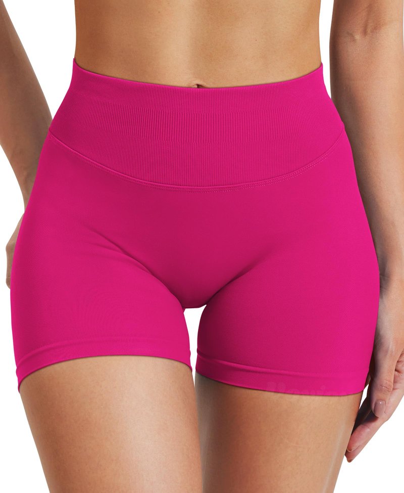 VOYJOY Women Workout Impact Shorts 2.5"/ 3.6"/ 4.5"/ 6" Scrunch Butt Lifting Gym Seamless Booty Biker Shorts Rose