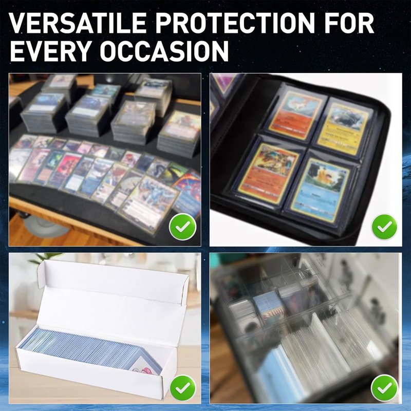 Card Sleeves - 300 Clear Plastic Trading Card Protectors for Baseball, Sports & MTG | 3.6" L x 2.6" W