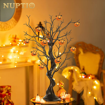 NUPTIO Black Artificial Halloween Tree: 22.8in Tall Christmas Ornament Display Manzanita Fake Trees Decorative Faux Twig Branches Indoor for Wedding Table Centerpieces Easter Birthday Party Decor