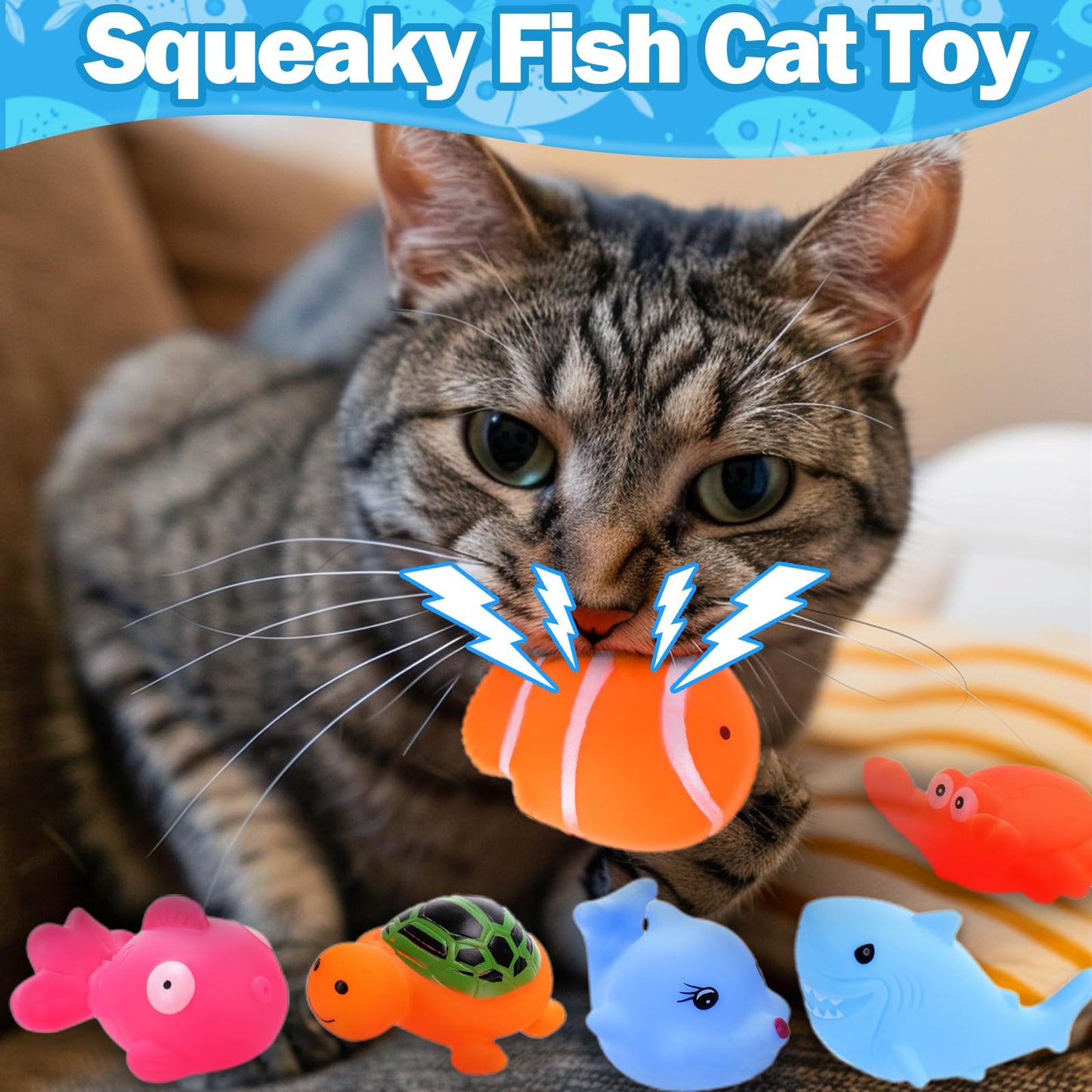 BABORUI Cat Pool Toy with Fish-Water Cat Toys, Portable Cat Pool Toy, Cat Water Toys for Bored Indoor Cats, Interactive Cat Toys for Indoor Cats for Endless Self Play