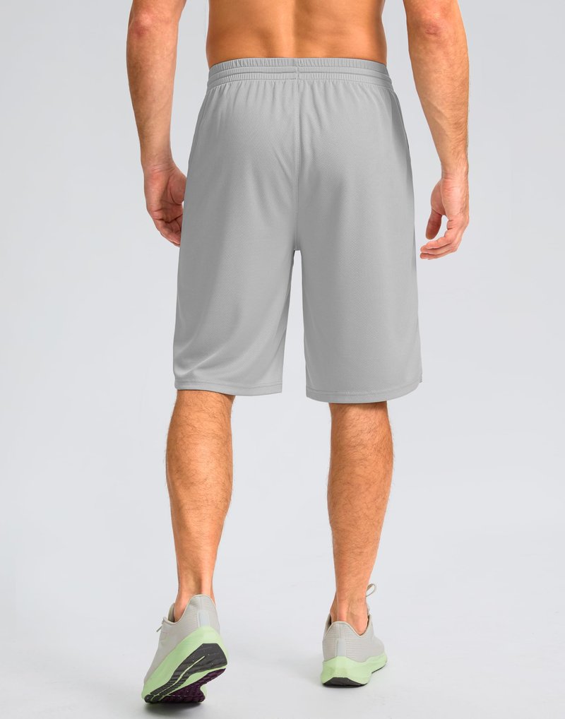 G Gradual Men's Athletic Shorts with Pockets 9" / 11" Long Basketball Shorts Lightweight Quick Dry Gym Workout Shorts for Men(Light Gray,4XL)