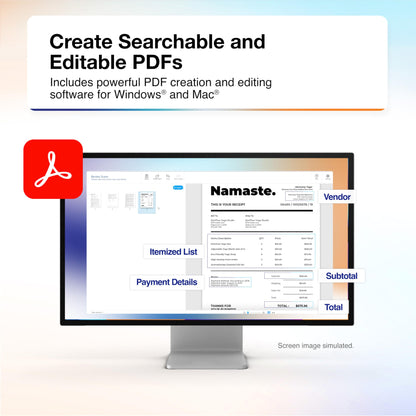 Epson RapidReceipt RR-70W Wireless Mobile Color Receipt & Document Scanner with ScanSmart AI PRO Receipt Management & PDF Software for PC & Mac