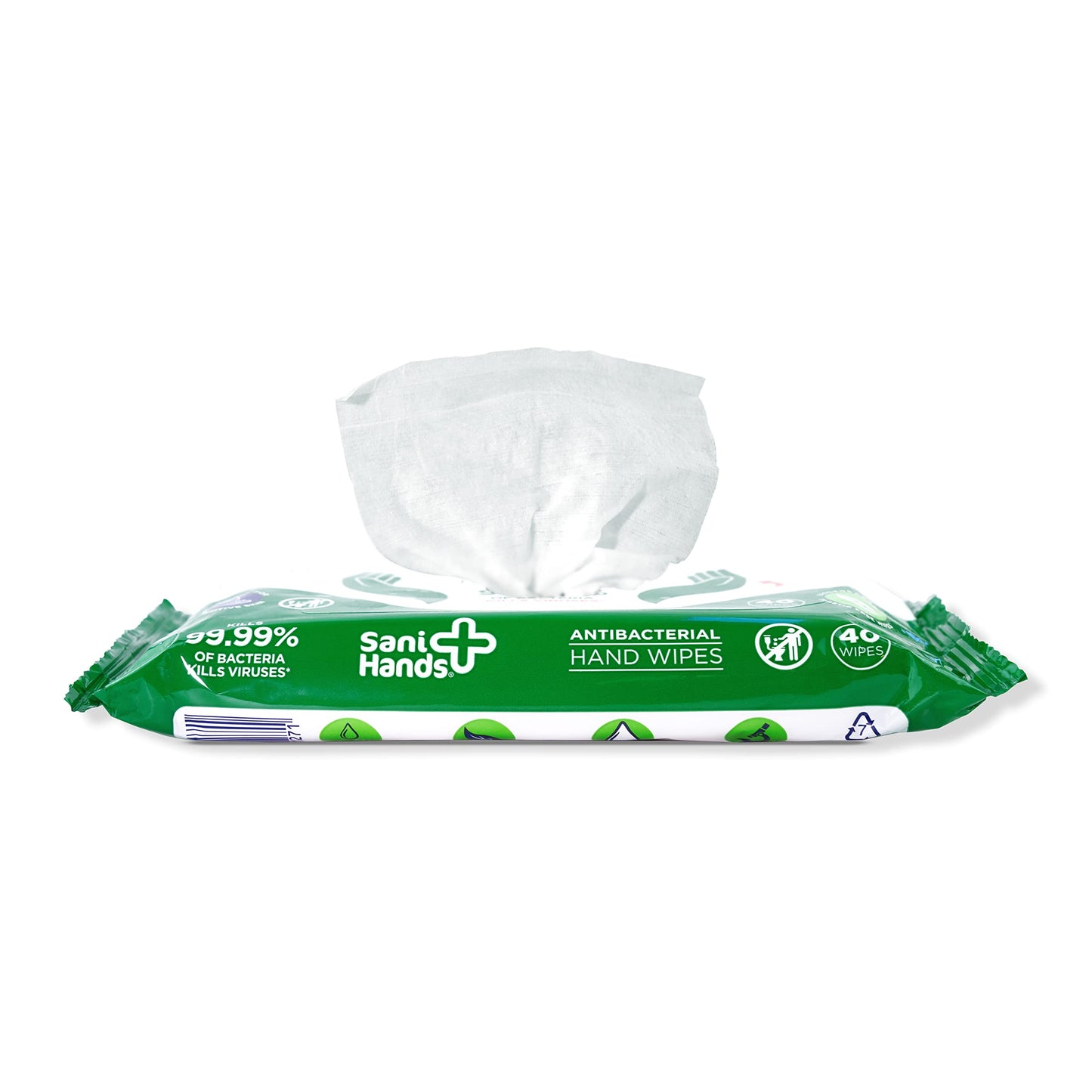 Sani Hands - Anti-bacterial Hand Wipes - Dermatologically Tested, Biodegradable Wet Wipes - 10x12 Wipes (120 Wipes)