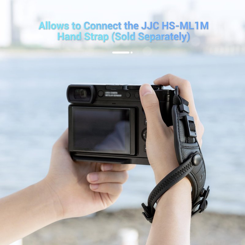 JJC Metal Hand Grip Handgrip Secure Handle Bracket for Leica Q3/Q3 43 Cameras, Anti-Slip Pads, Arca Swiss Quick Release Plate, 1/4"-20 Tripod Hole & Hand Strap Hole, No Effect on Battery & Card Use
