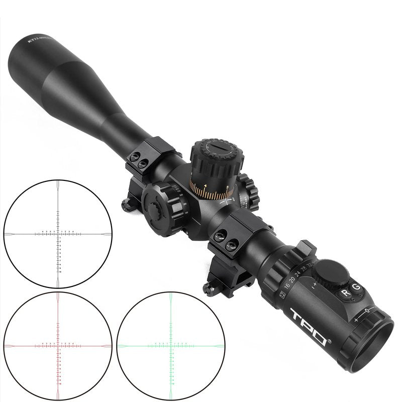 KT12-60X60SAL Long Range Rifle Scope 35mm Tube Side Parallax Adjustment with Scope Rings (MIL Reticle)