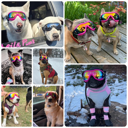 NAMSAN Sunglasses for Dogs Adjustable Dog Glasses Waterproof Windproof Dog Motorcycle Goggles Safety Glasses Pink
