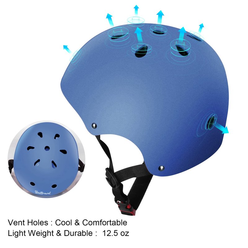 Besttravel Kids Bike Helmet, Toddler Adjustable Toddler Bike Helmet Ages 3-8 Years Old Boys Girls Multi-Sports Safety (Blue)